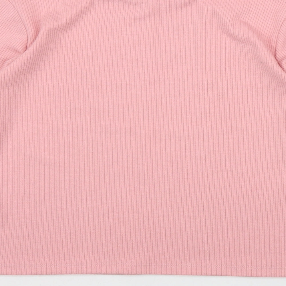 Dunnes Stores Girls Pink  Polyester Basic T-Shirt Size 10-11 Years Round Neck Pullover - 'Always believe you can'