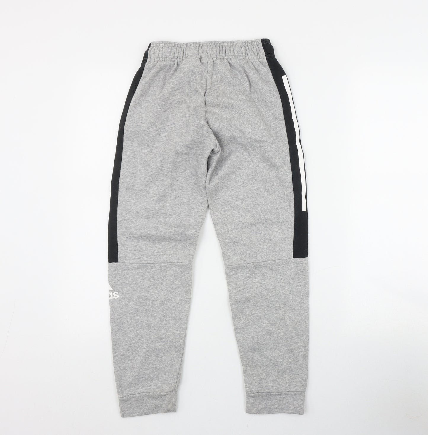 adidas Boys Grey  Cotton Jogger Trousers Size 9-10 Years  Regular Drawstring