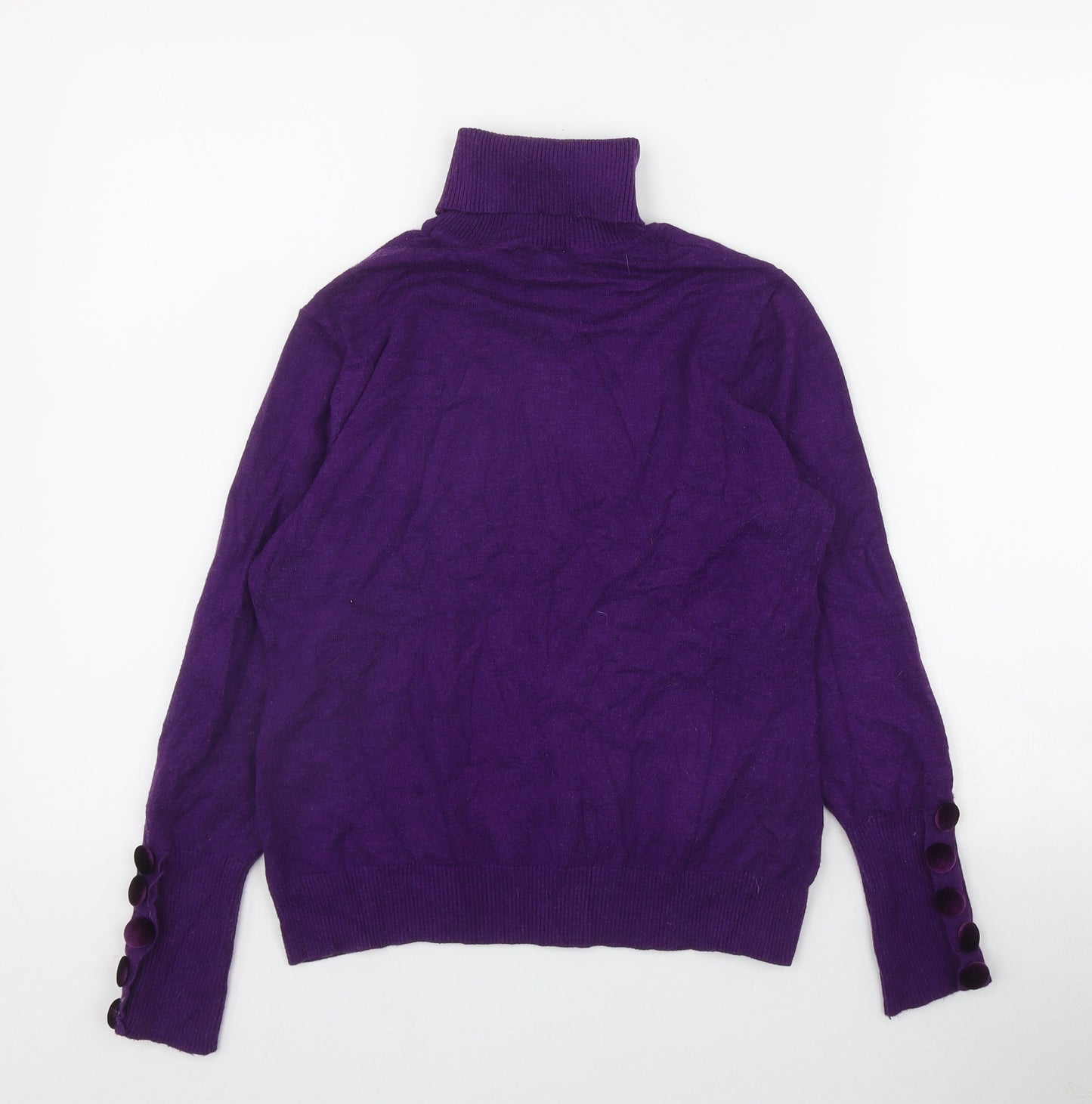 Savida Womens Purple Roll Neck  Viscose Pullover Jumper Size L