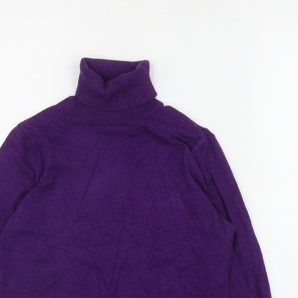 Savida Womens Purple Roll Neck  Viscose Pullover Jumper Size L