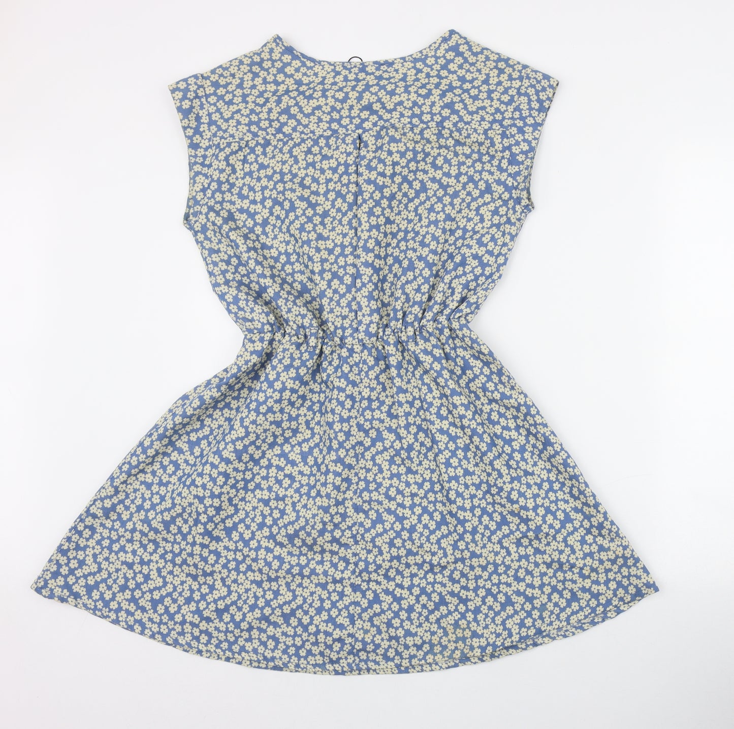 Atmosphere Womens Blue Floral Cotton Fit & Flare  Size 10  Round Neck Pullover