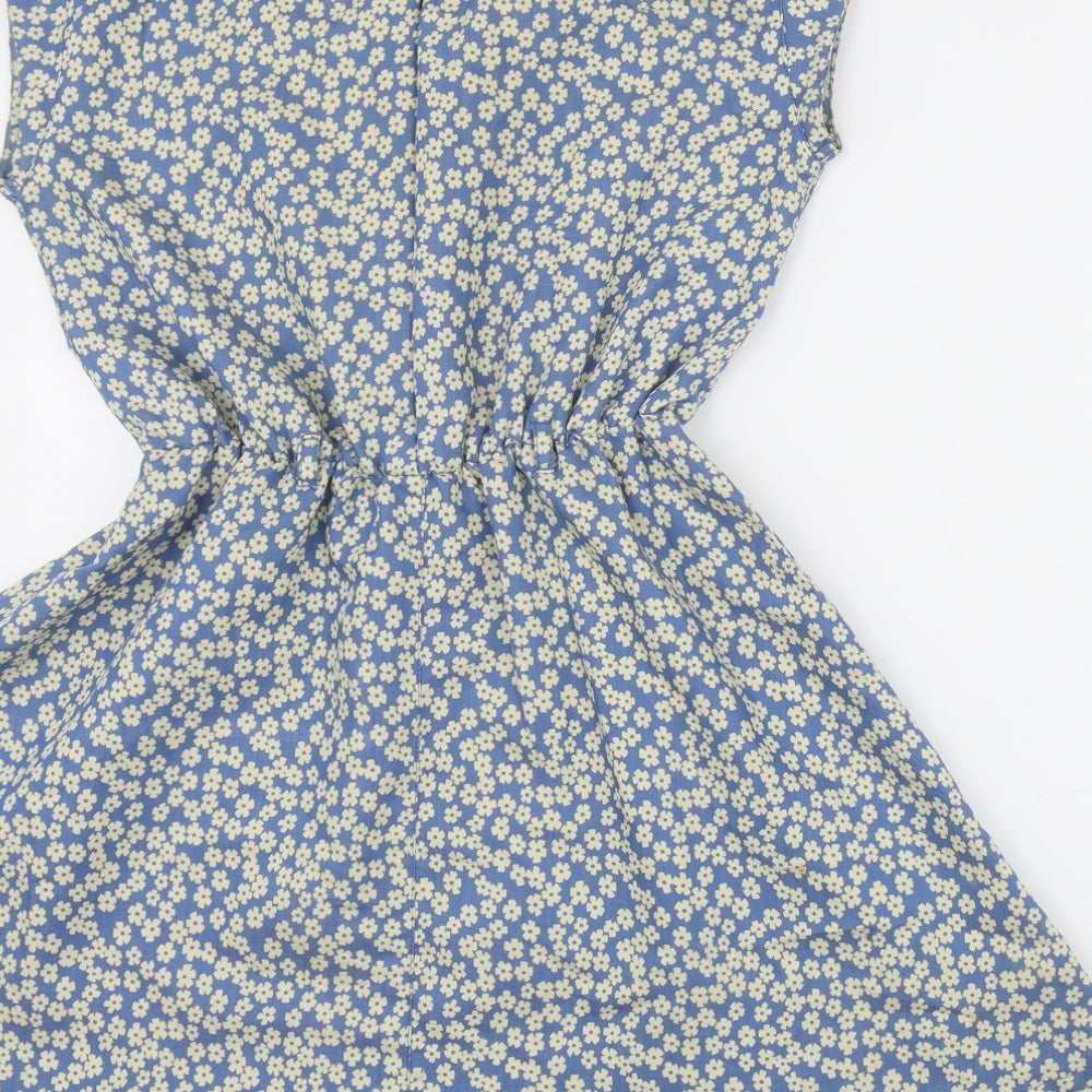 Atmosphere Womens Blue Floral Cotton Fit & Flare  Size 10  Round Neck Pullover