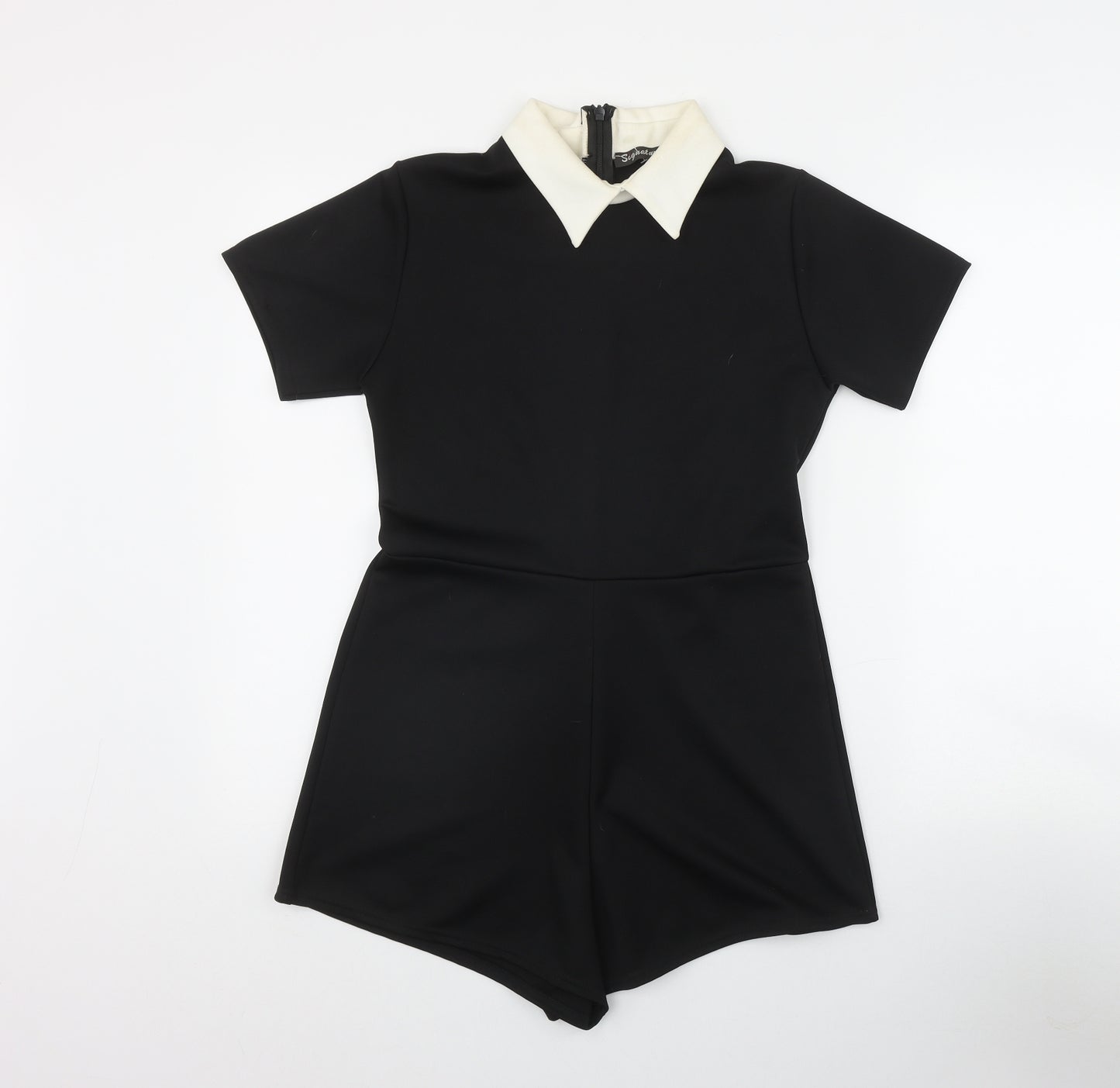 Signature Womens Black  Polyester Playsuit One-Piece Size M L3 in Zip