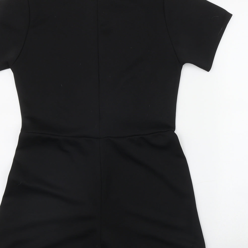 Signature Womens Black  Polyester Playsuit One-Piece Size M L3 in Zip
