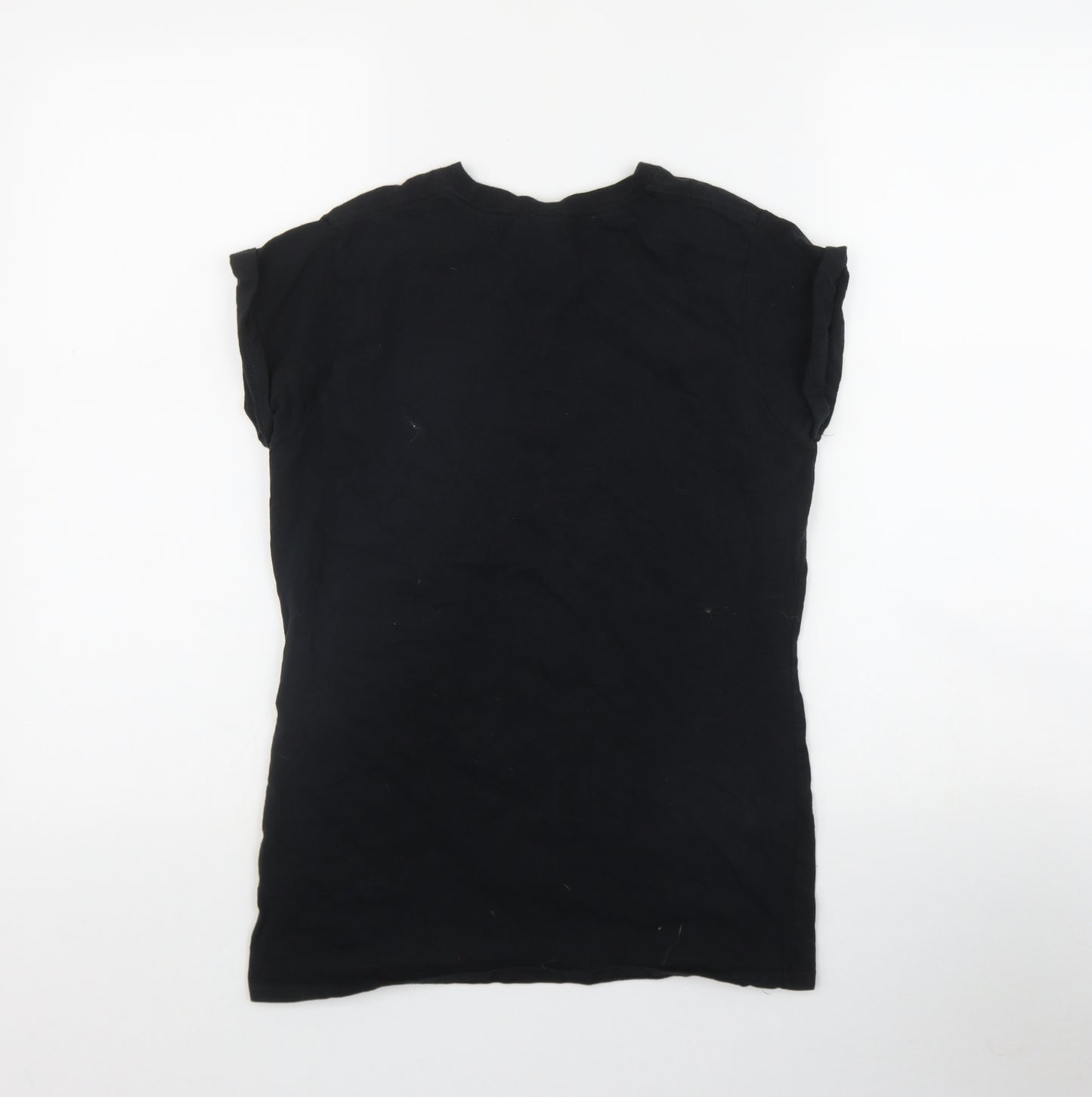 Ramones Womens Black  Cotton Basic T-Shirt Size M Round Neck