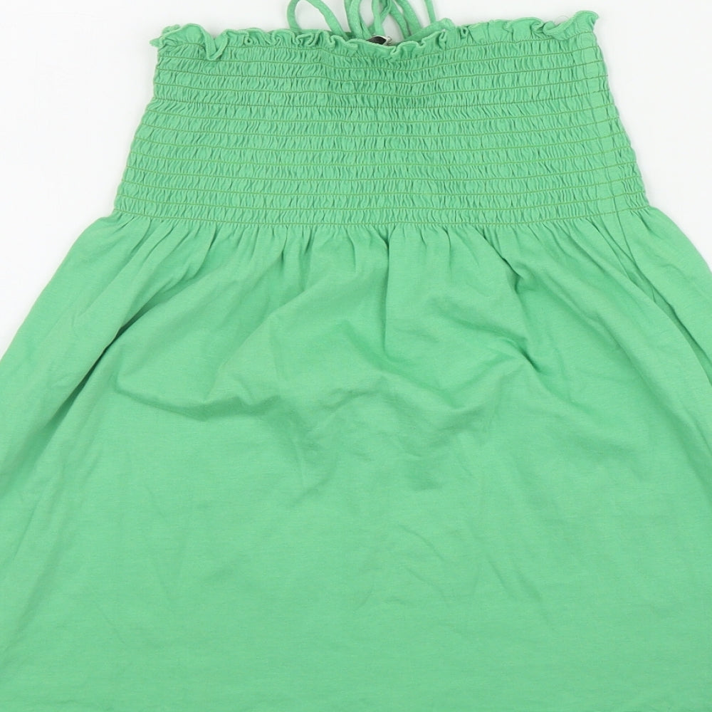 Tom Wolfe Womens Green  Cotton Basic Tank Size 12 Off the Shoulder
