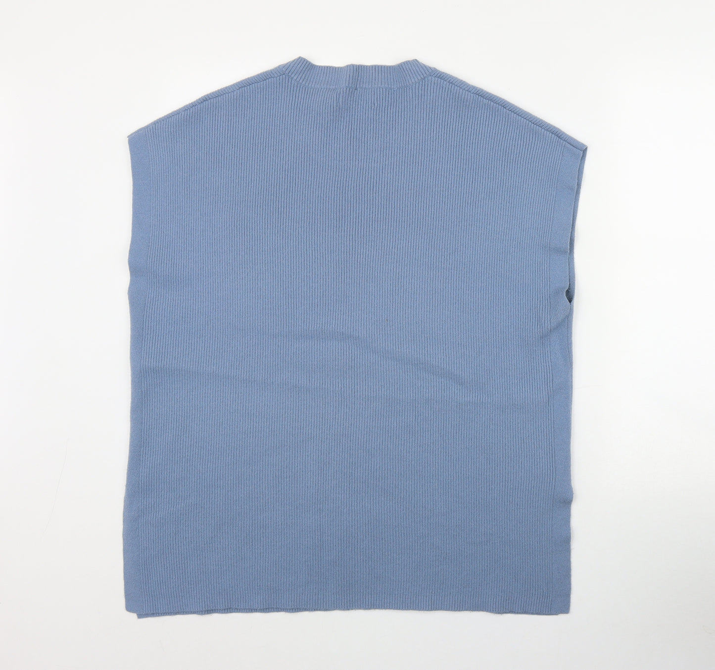 Gallery Womens Blue Round Neck  Polyester Vest Jumper Size M