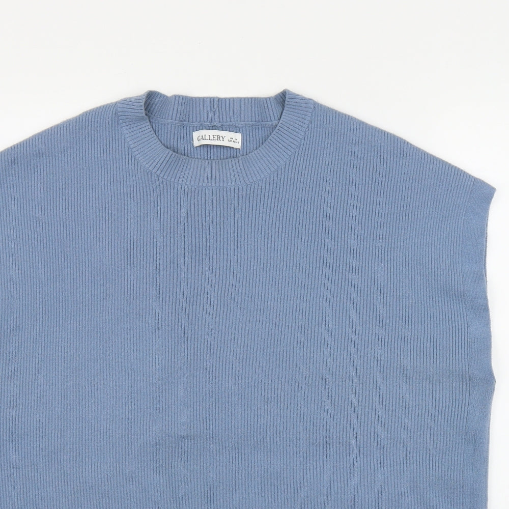 Gallery Womens Blue Round Neck  Polyester Vest Jumper Size M