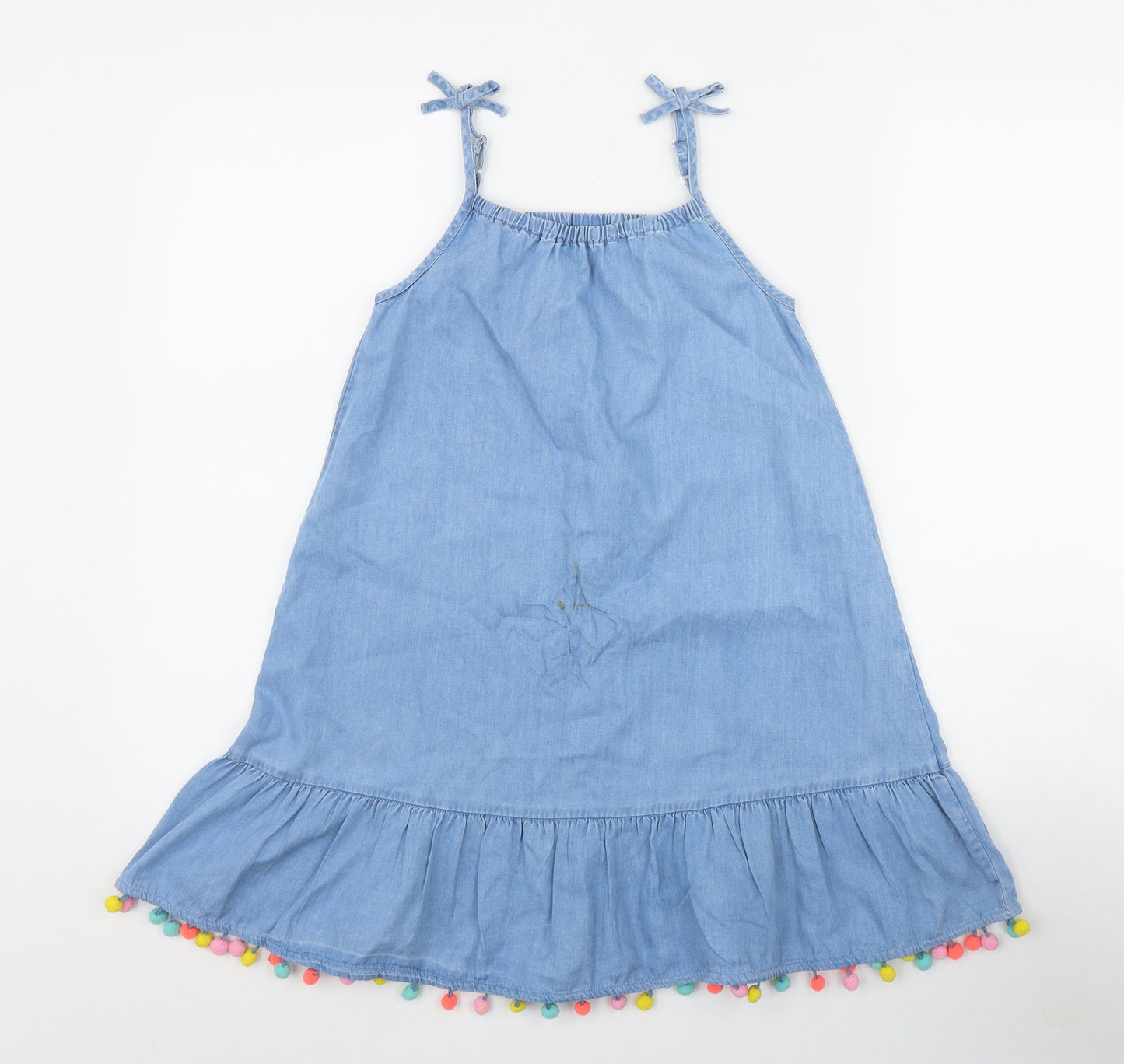 Matalan Girls Blue  Cotton Shift  Size 8 Years  Square Neck Pullover