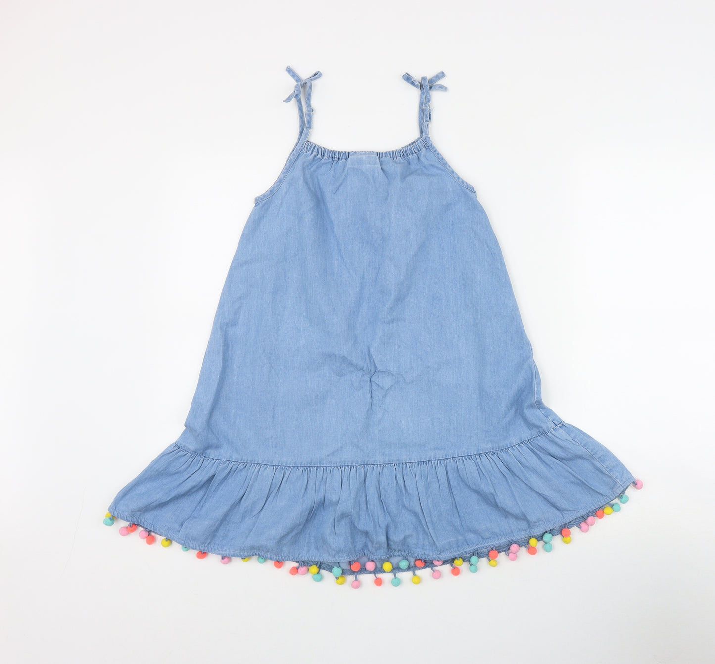 Matalan Girls Blue  Cotton Shift  Size 8 Years  Square Neck Pullover