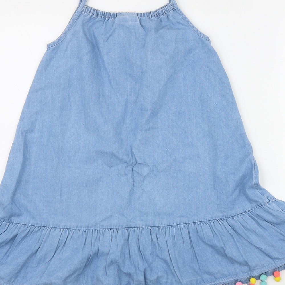 Matalan Girls Blue  Cotton Shift  Size 8 Years  Square Neck Pullover