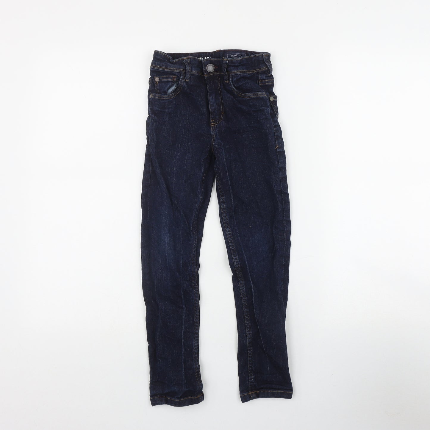 NEXT Girls Blue  Cotton Skinny Jeans Size 7 Years  Regular Zip