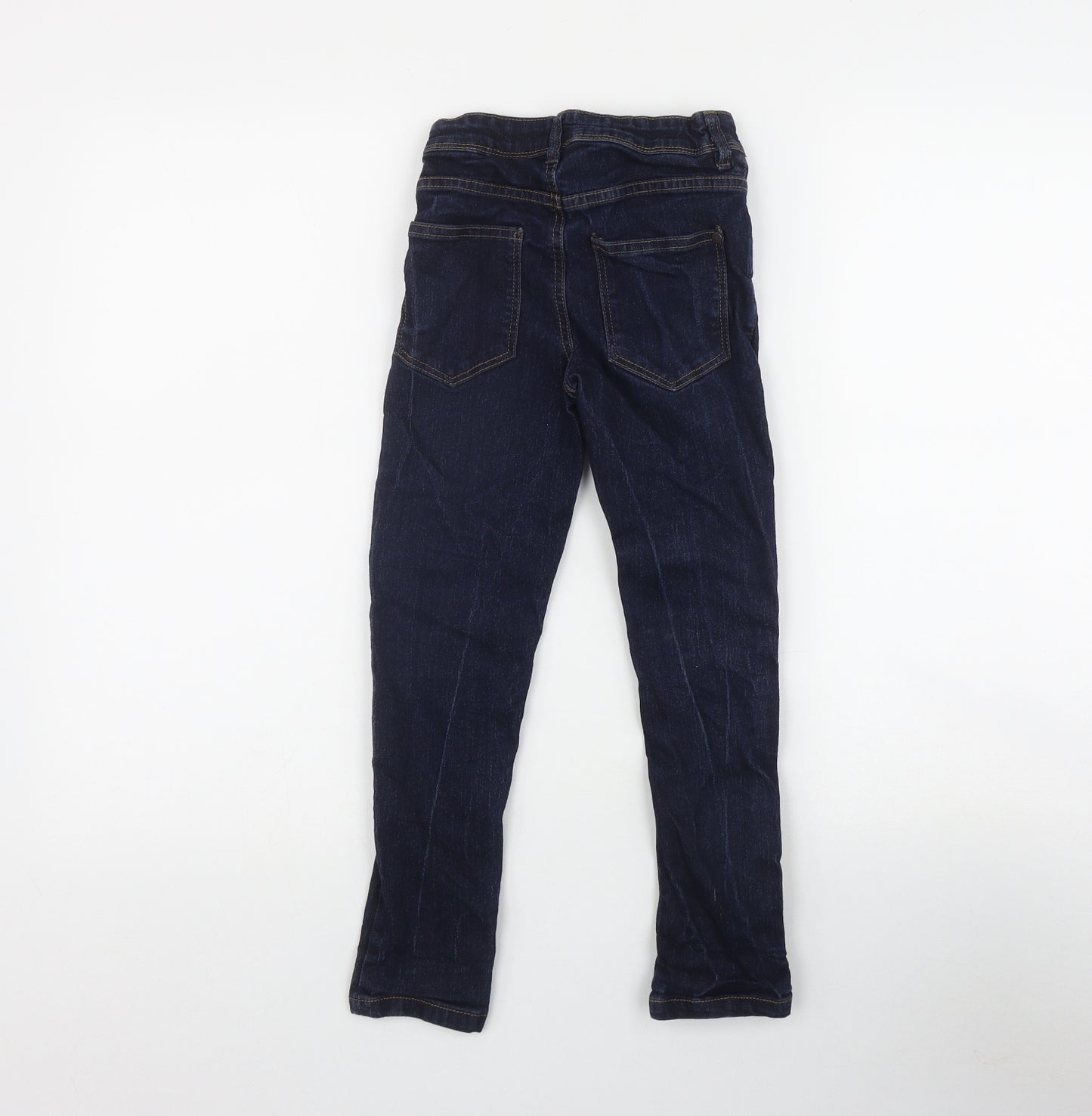 NEXT Girls Blue  Cotton Skinny Jeans Size 7 Years  Regular Zip