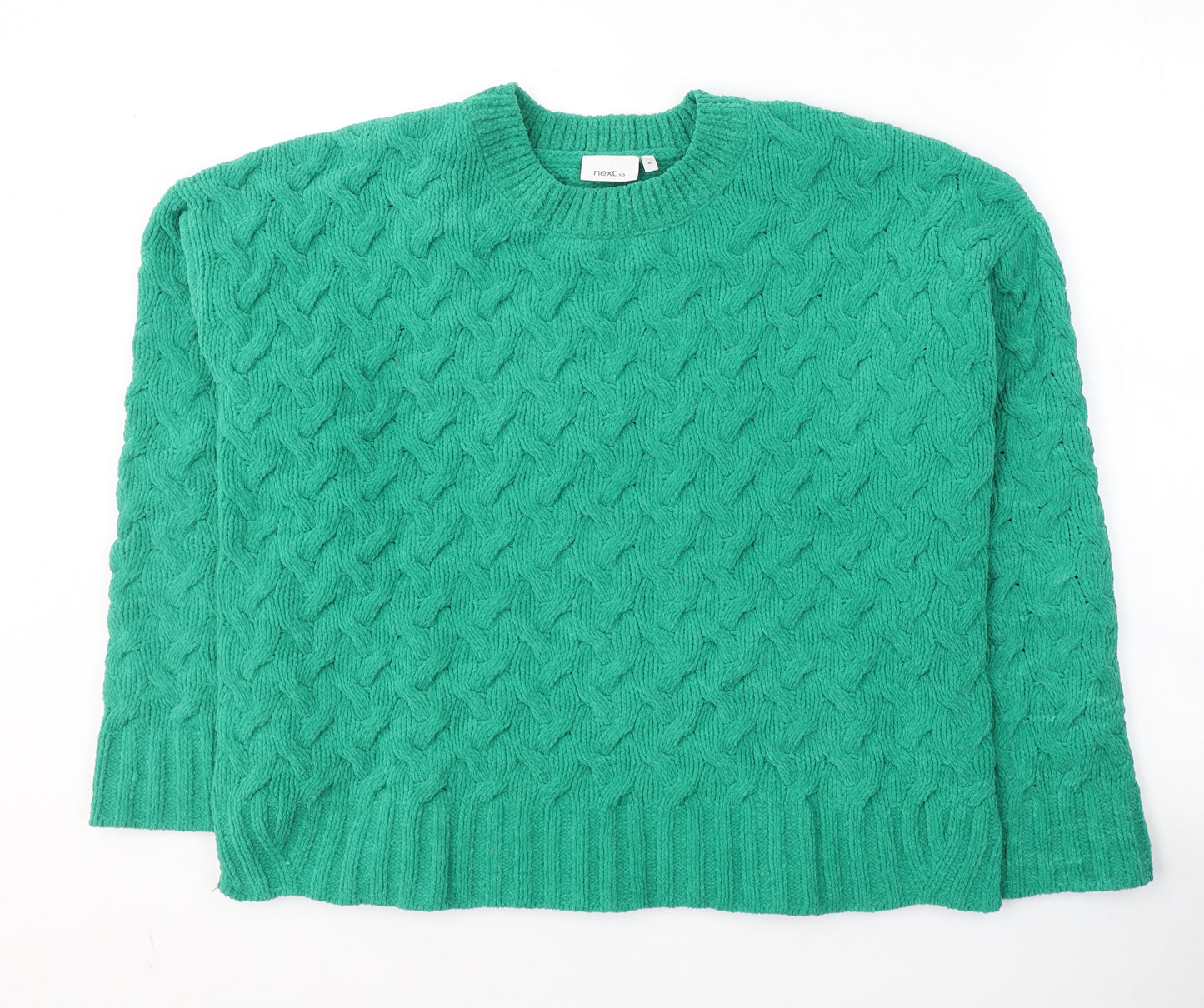 NEXT Womens Green Round Neck  Polyester Pullover Jumper Size M