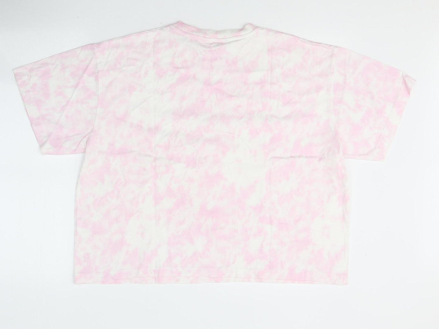 Primark Womens White Colourblock Cotton Basic T-Shirt Size 14 Round Neck