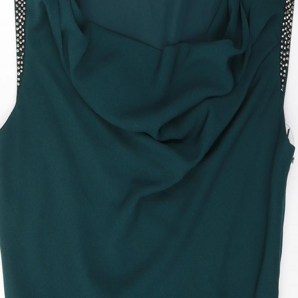 Oasis Womens Green  Polyester A-Line  Size 12  Round Neck Zip