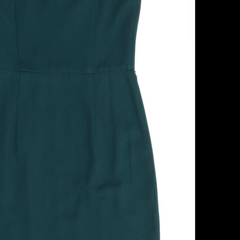 Oasis Womens Green  Polyester A-Line  Size 12  Round Neck Zip