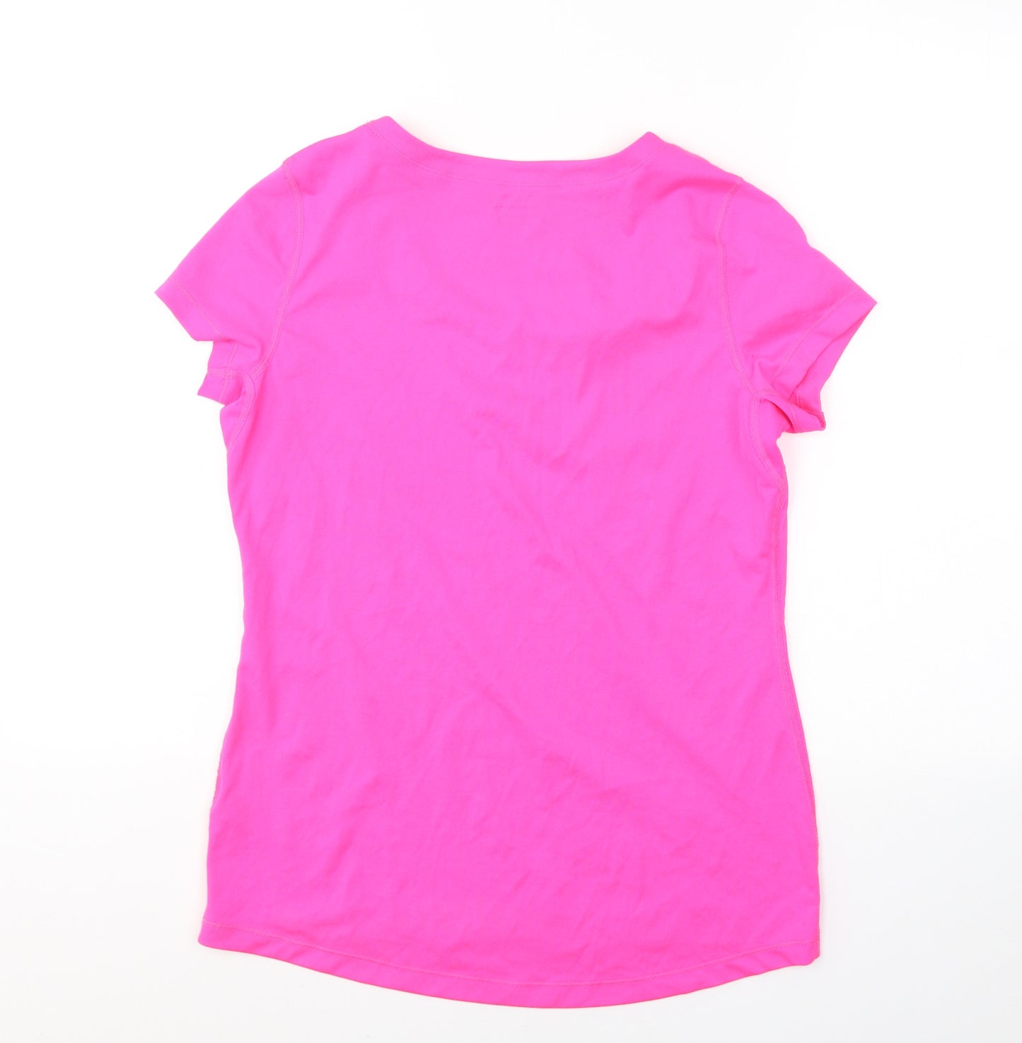 Papaya Womens Pink  Polyester Basic T-Shirt Size M Round Neck Pullover - Neon Pink