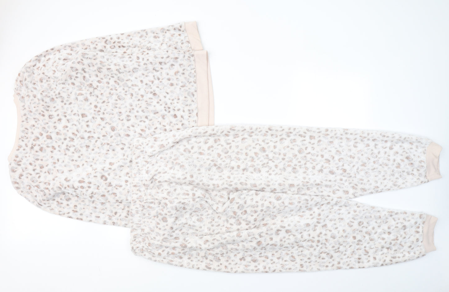 Primark Womens White Animal Print Polyester Capri Lounge Set Size 14