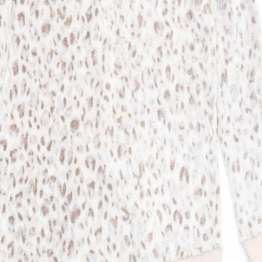 Primark Womens White Animal Print Polyester Capri Lounge Set Size 14