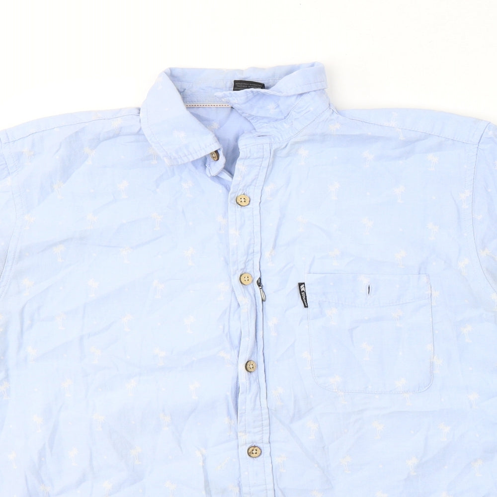 Trespass Mens Blue Polka Dot Cotton  Button-Up Size XL Collared Button