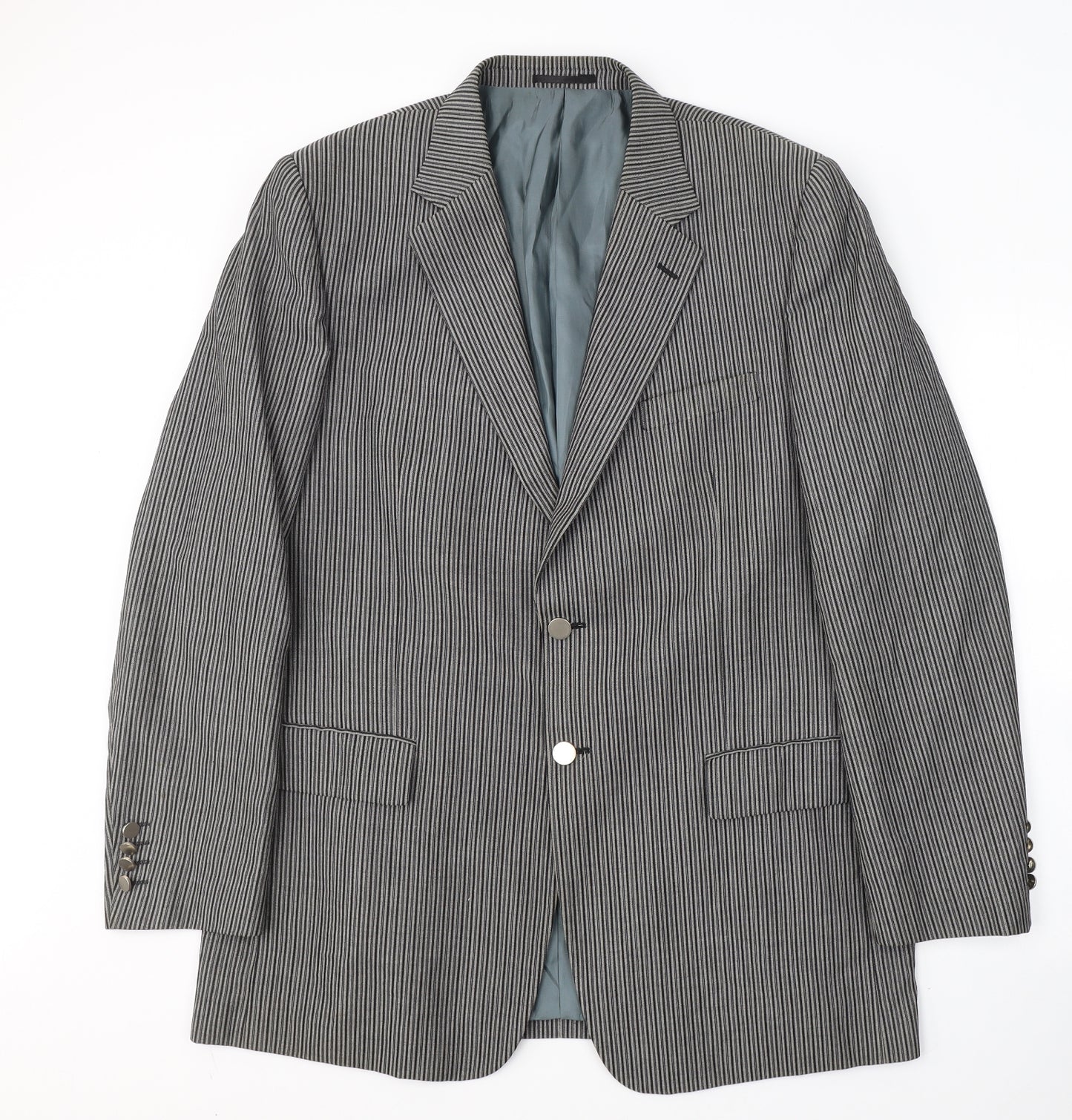 Brook Taverner Mens Grey  Wool Jacket Suit Jacket Size XL