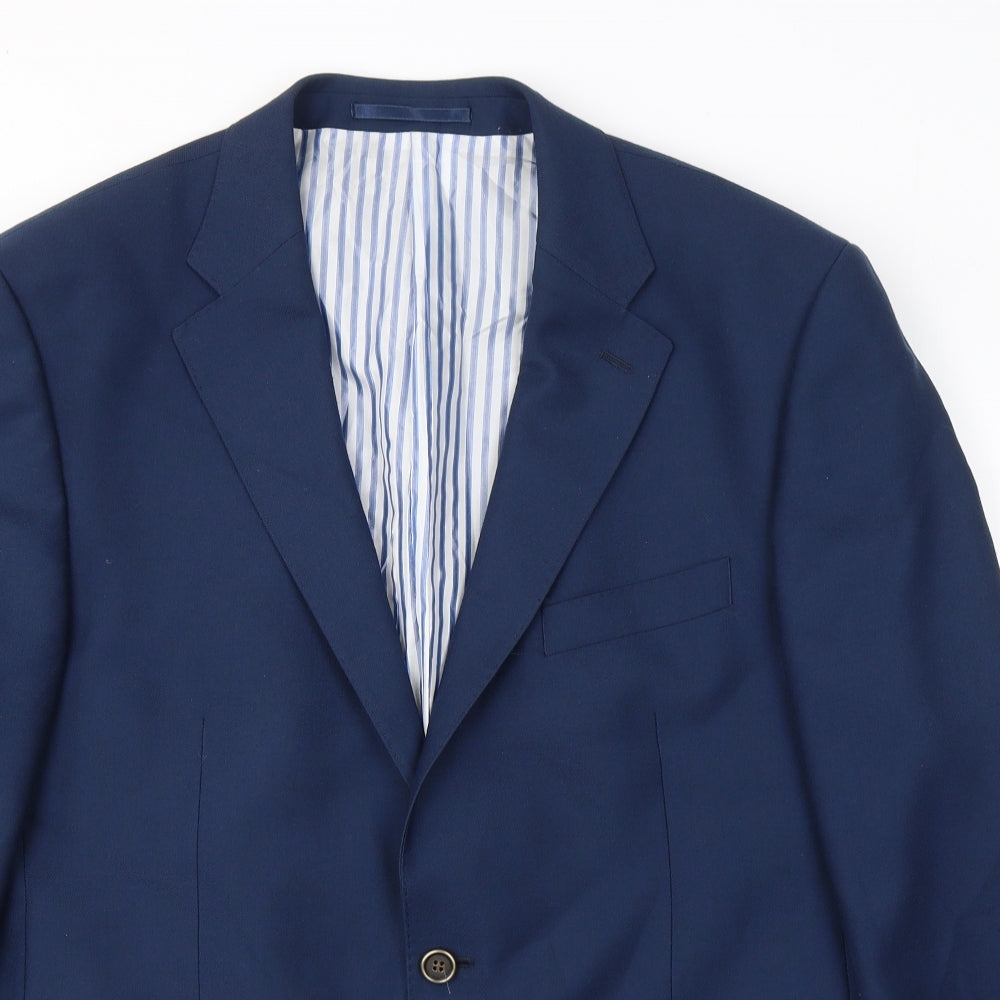 Douglas Mens Blue  Wool Jacket Suit Jacket Size XL