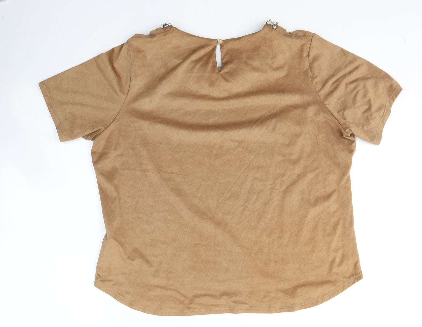 Gerard Womens Brown  Polyester Basic T-Shirt Size 18 Round Neck