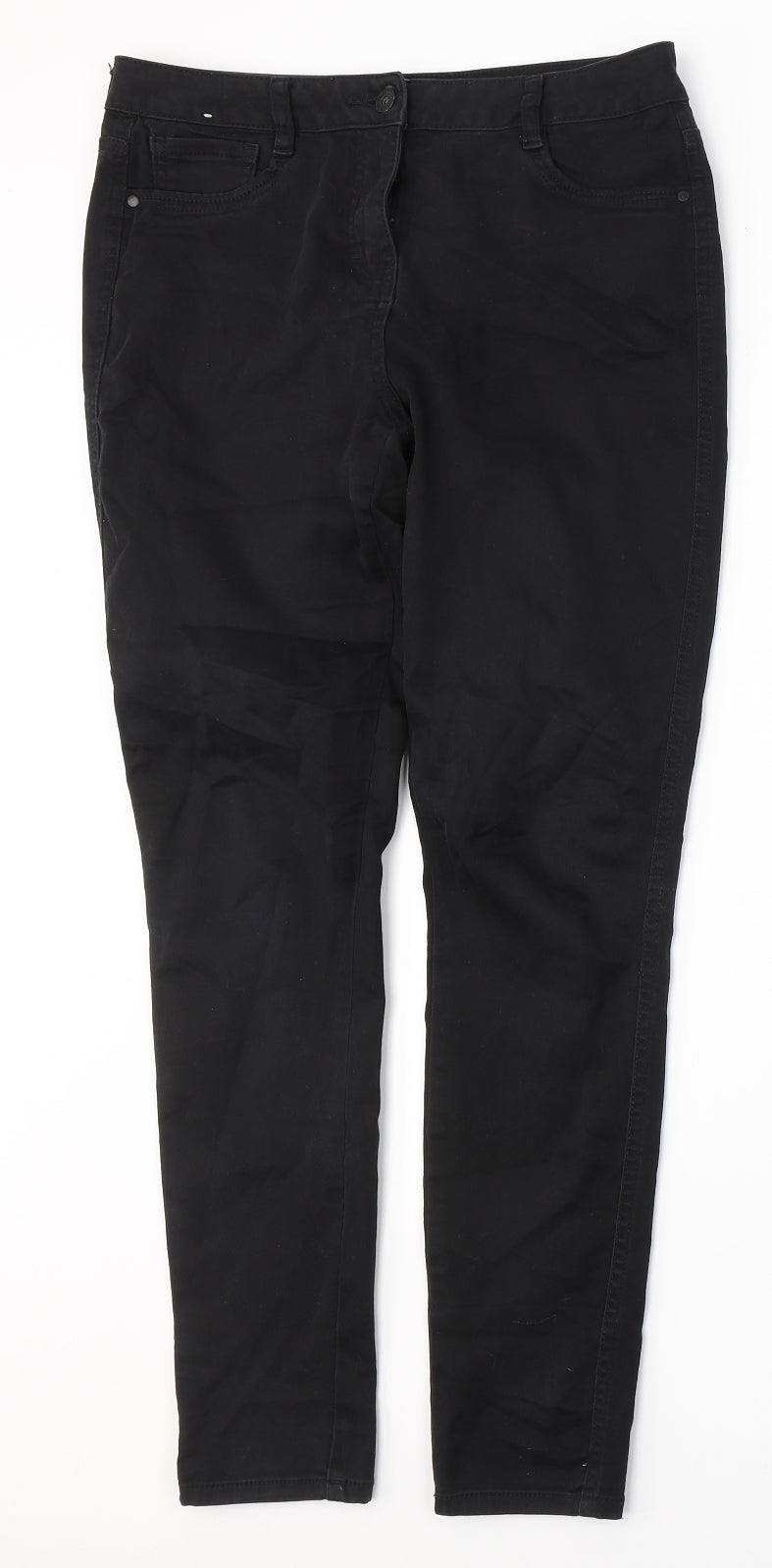 NEXT Womens Black  Cotton Jegging Jeans Size 12 L29 in Regular Button