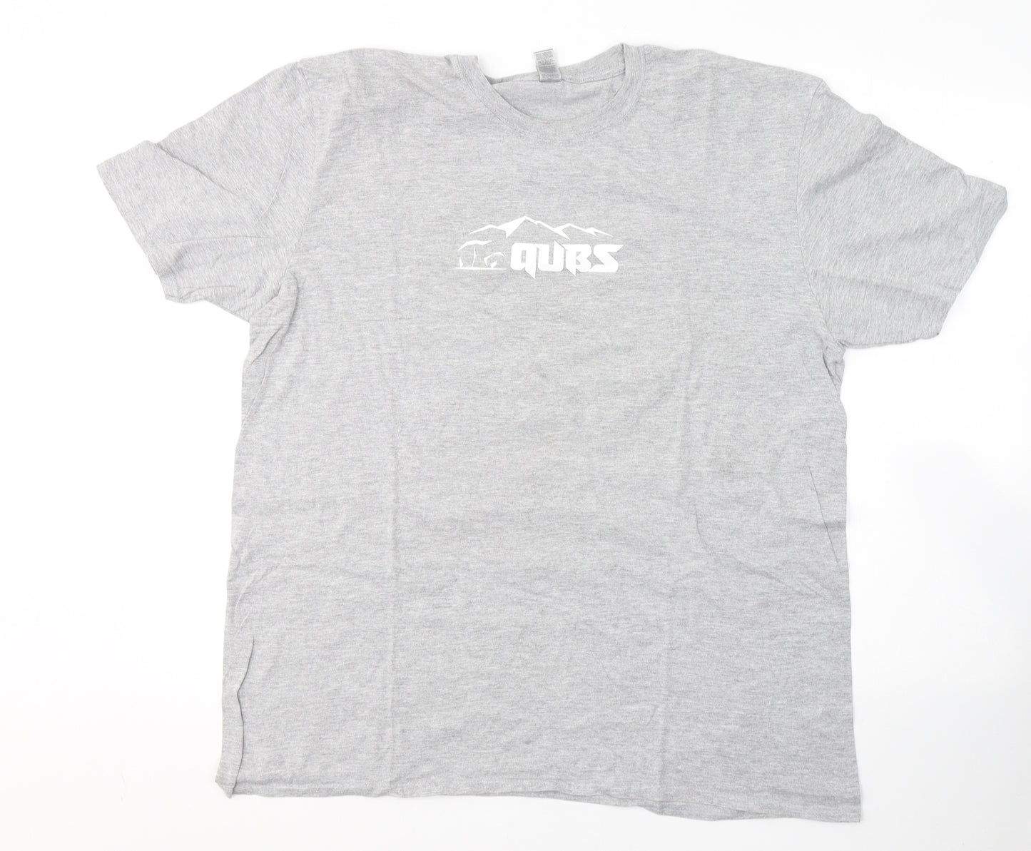 Gildan Mens Grey  Cotton  T-Shirt Size XL Round Neck  - QUBS