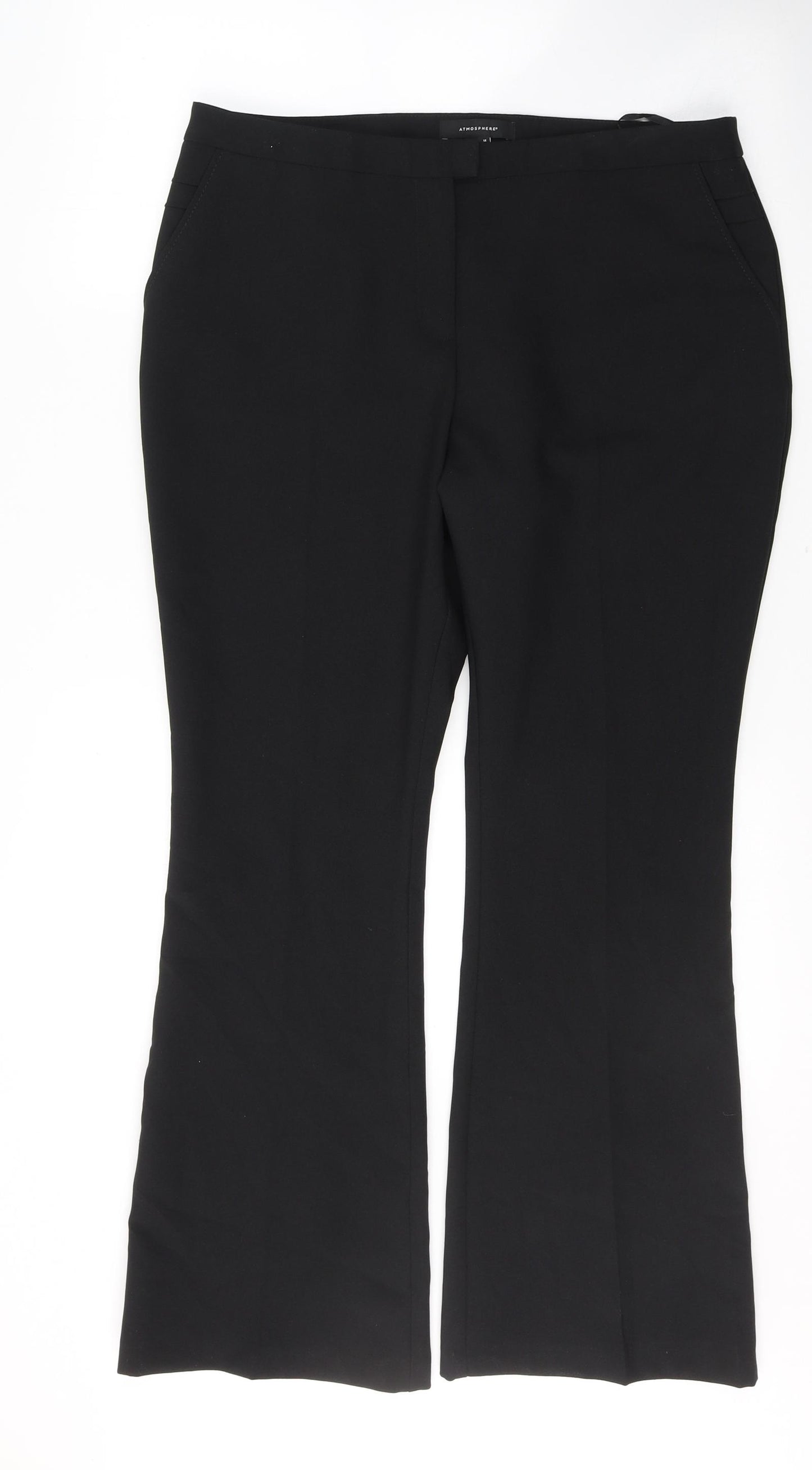 Atmosphere Womens Black  Polyester Trousers  Size 14 L29 in Regular Buckle