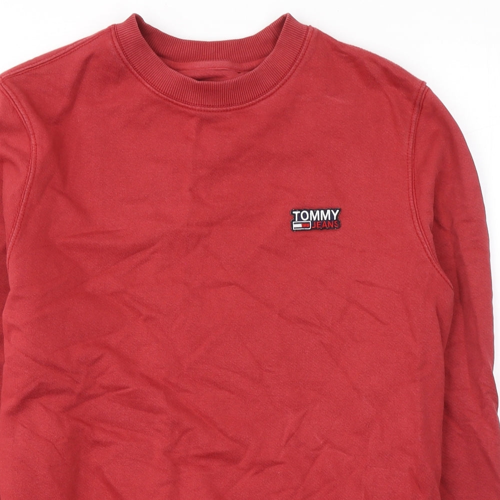 Tommy Hilfiger Mens Red  Cotton Pullover Sweatshirt Size XS