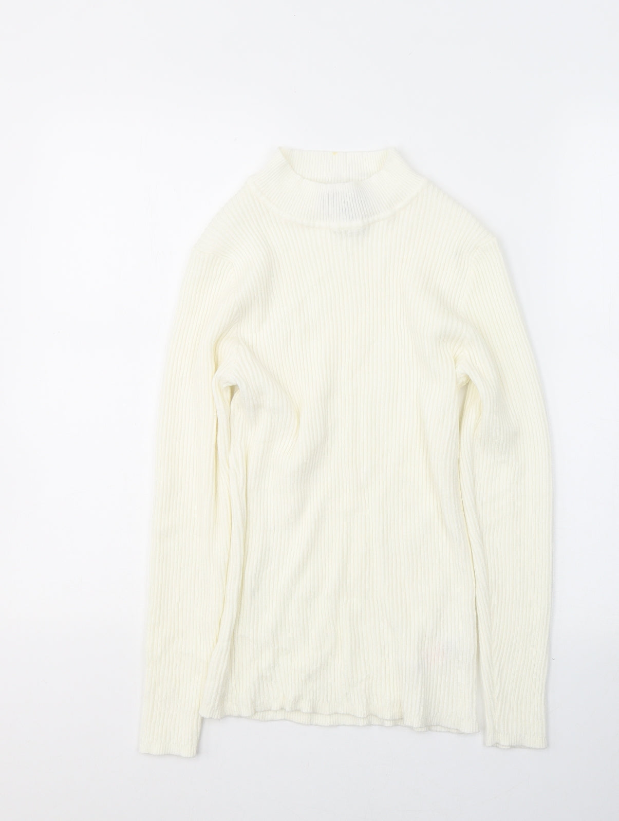 Primark Womens White High Neck  Viscose Pullover Jumper Size 18