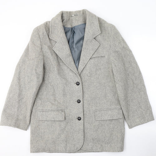 Marks and Spencer Womens Grey   Pea Coat Coat Size 14  Button