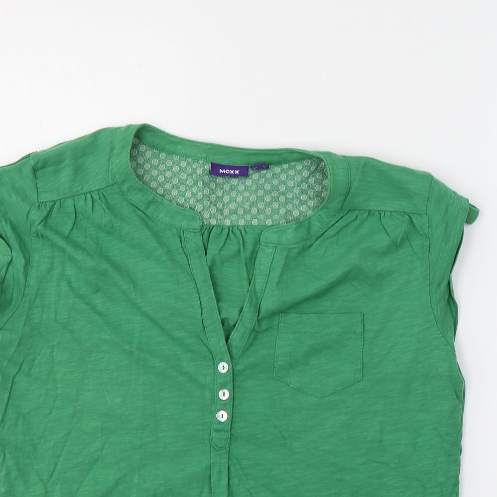 Mexx Womens Green  Cotton Basic T-Shirt Size M V-Neck