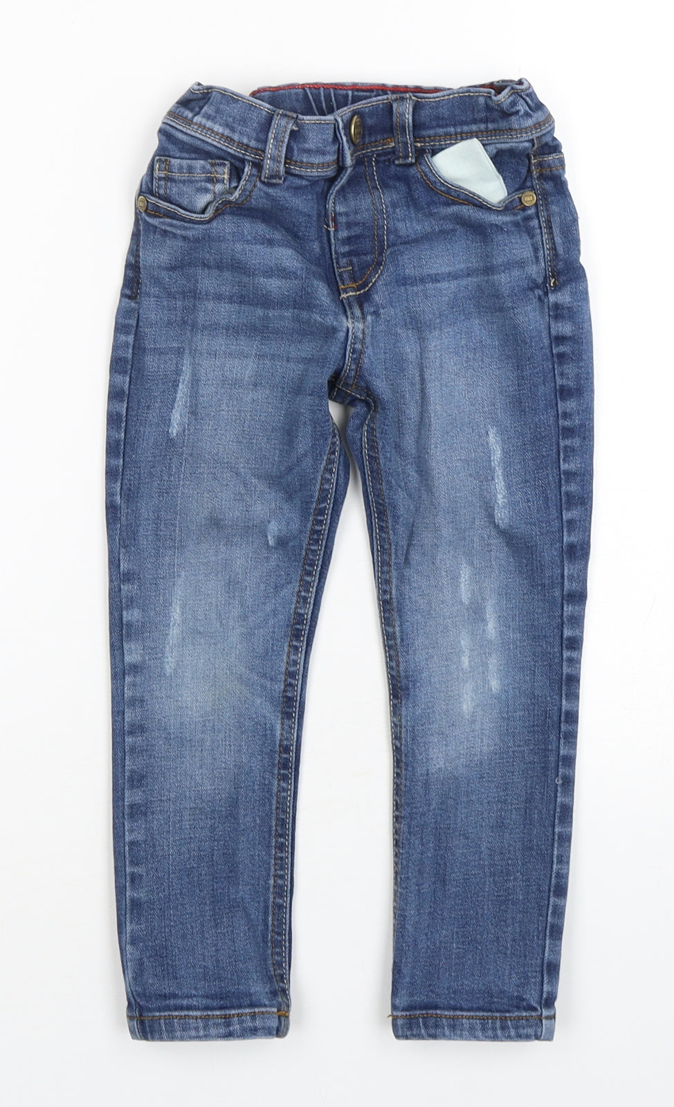 F&F Boys Blue  Cotton Skinny Jeans Size 3-4 Years  Regular