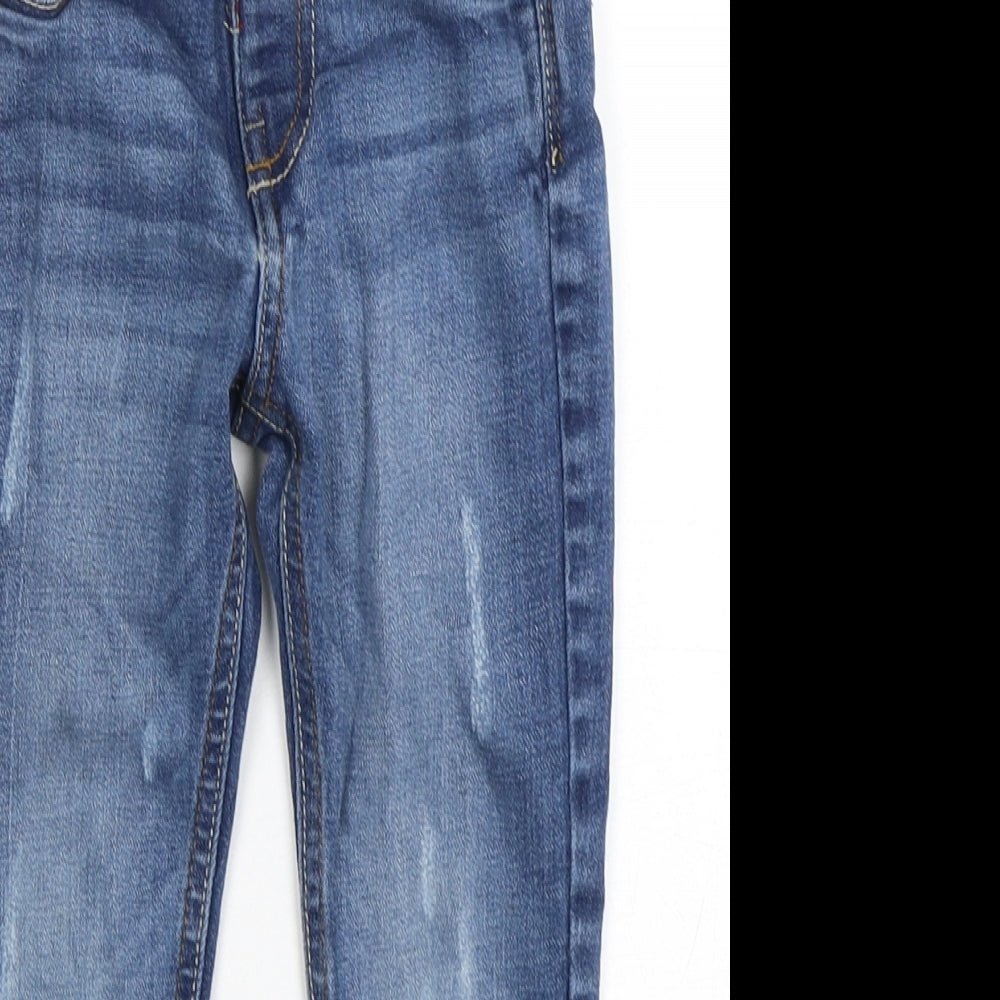 F&F Boys Blue  Cotton Skinny Jeans Size 3-4 Years  Regular