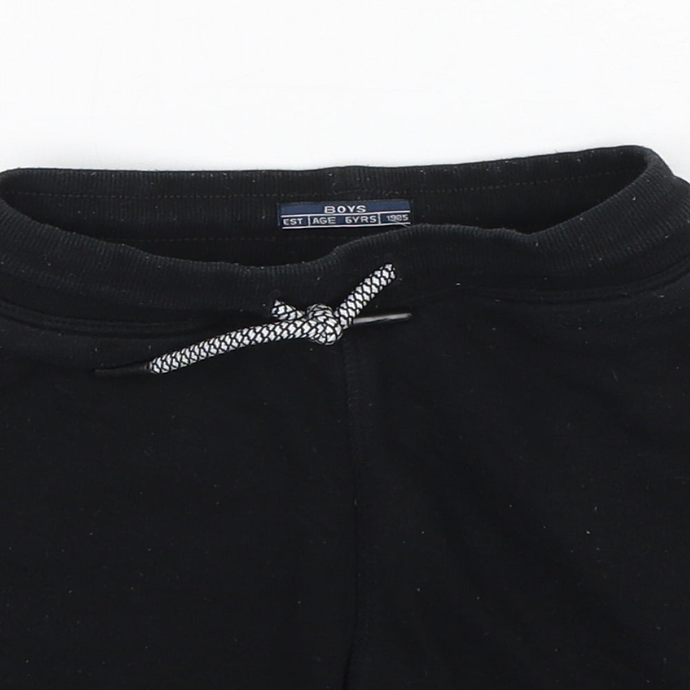 Matalan Boys Black  Cotton Sweat Shorts Size 6 Years  Regular