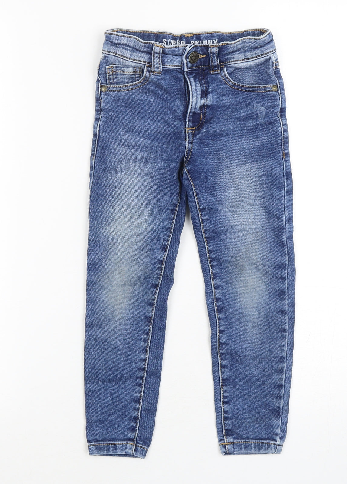 George Boys Blue  Cotton Skinny Jeans Size 4-5 Years  Regular