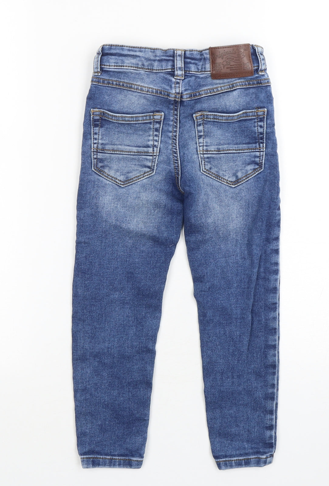 George Boys Blue  Cotton Skinny Jeans Size 4-5 Years  Regular