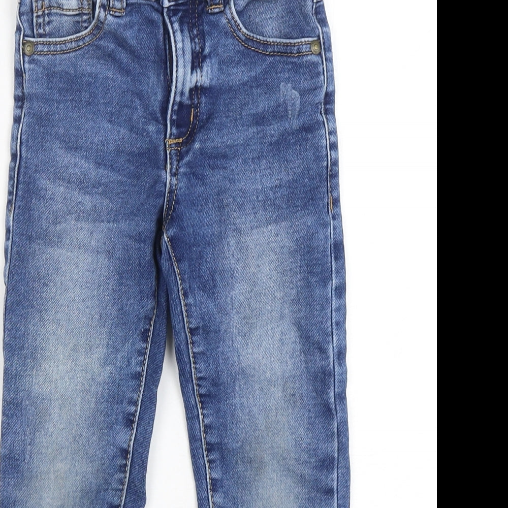 George Boys Blue  Cotton Skinny Jeans Size 4-5 Years  Regular