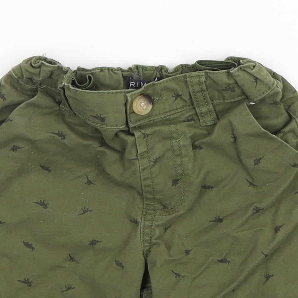 Primark Boys Green Geometric Cotton Chino Shorts Size 3-4 Years  Regular  - Dinosaur Print