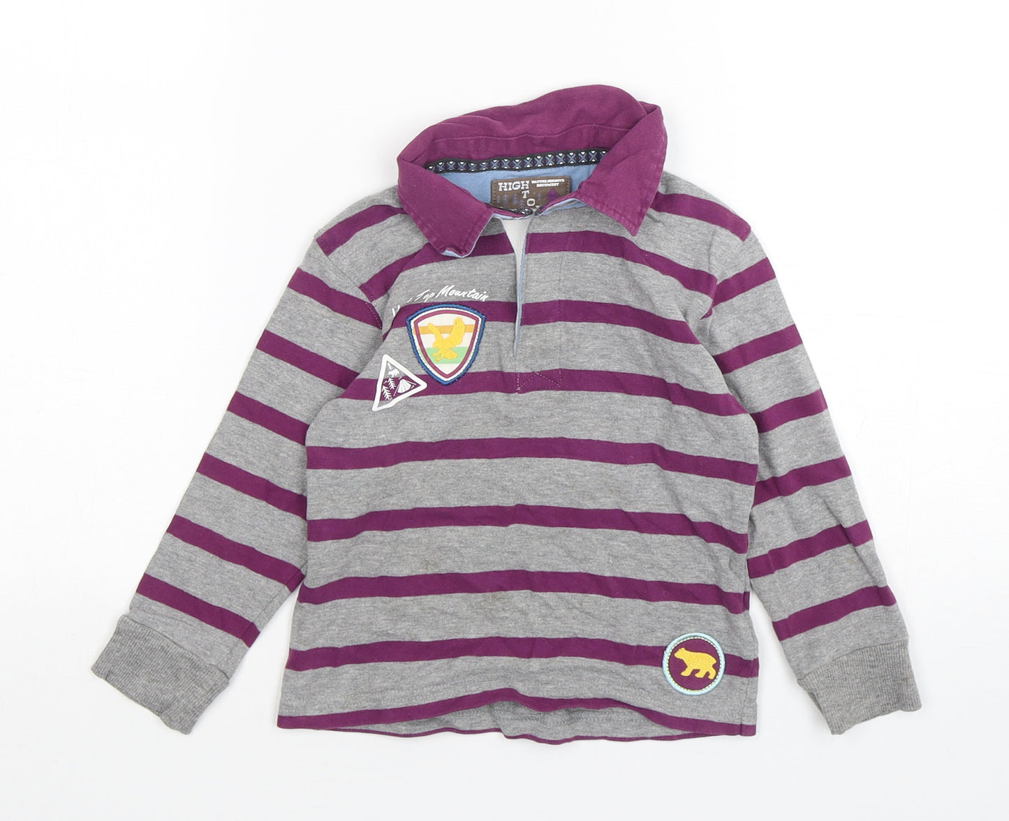 Marks and Spencer Boys Multicoloured Striped Cotton Basic Polo Size 2-3 Years Collared