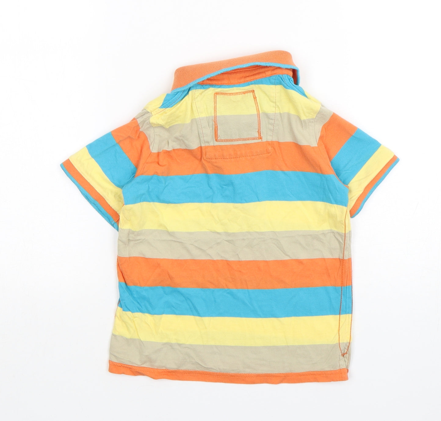 Duffer of St. George Boys Multicoloured Striped Cotton Basic Polo Size 3-4 Years Collared
