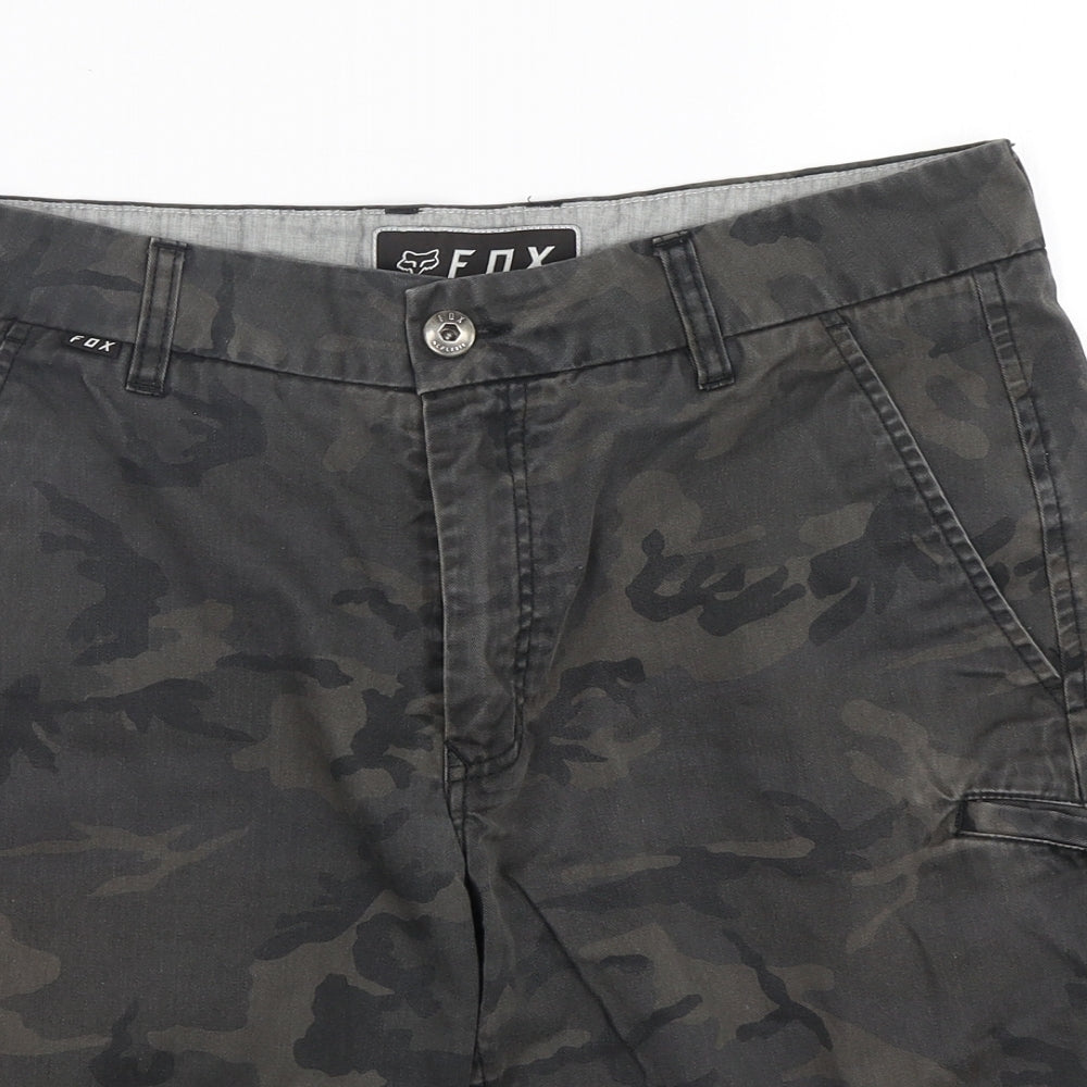 Fox Mens Multicoloured Camouflage Cotton Chino Shorts Size 32 L11 in Regular