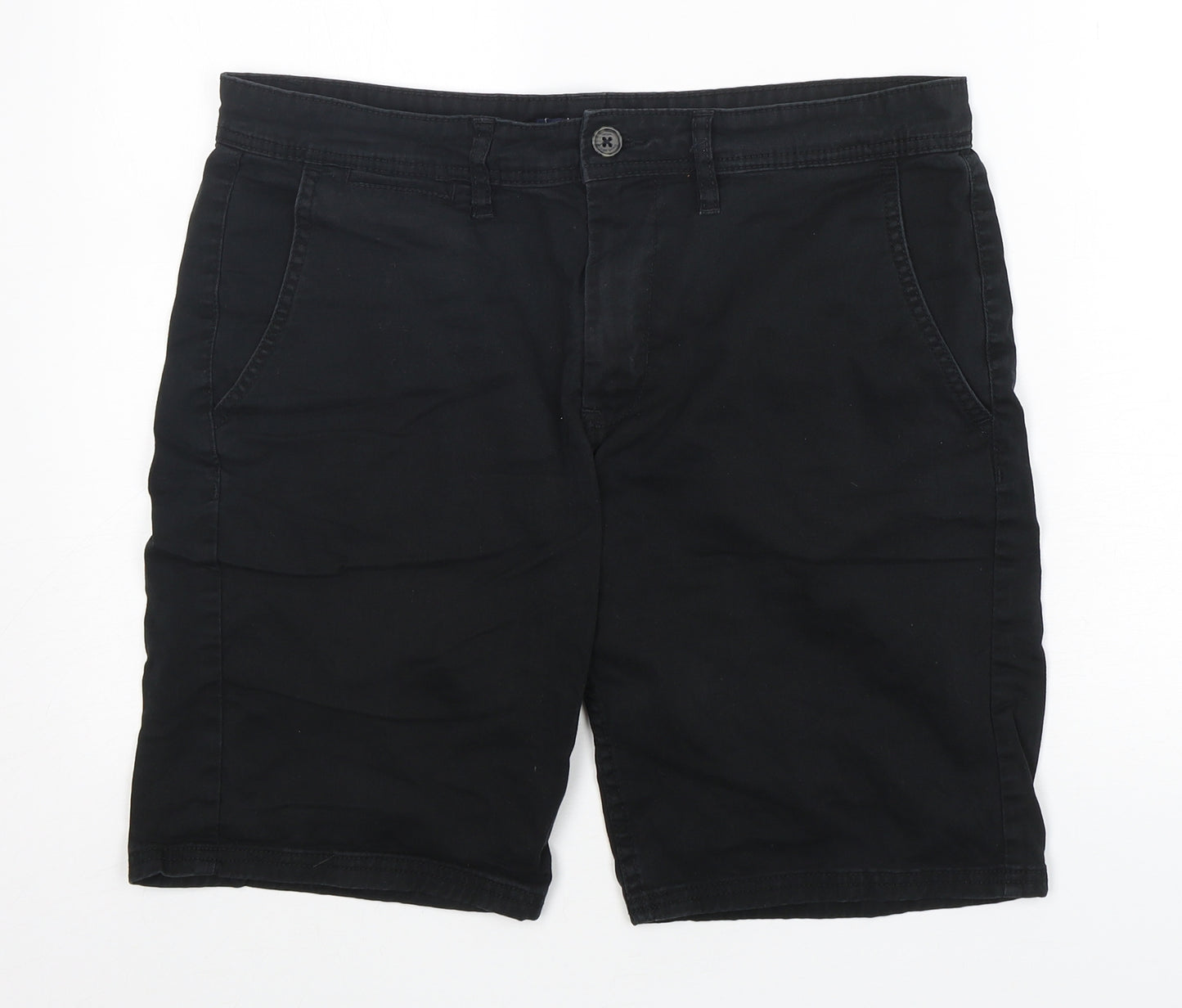 SPLASH Mens Black  Cotton Chino Shorts Size 34 L11 in Regular