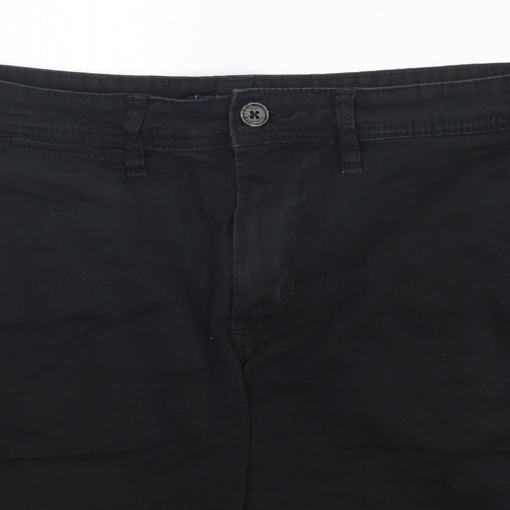 SPLASH Mens Black  Cotton Chino Shorts Size 34 L11 in Regular
