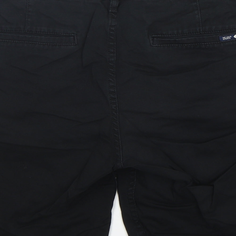SPLASH Mens Black  Cotton Chino Shorts Size 34 L11 in Regular