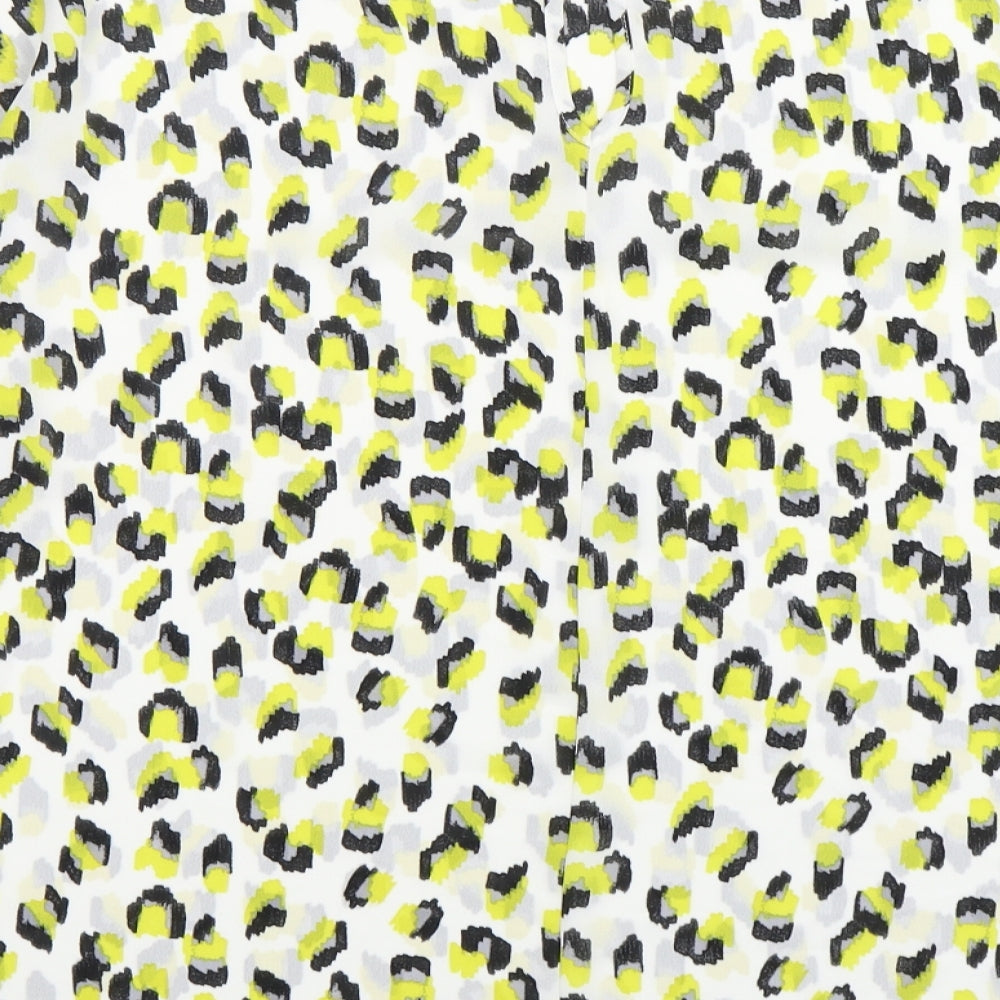 Primark Womens Multicoloured Animal Print Polyester Basic Blouse Size 16 Round Neck