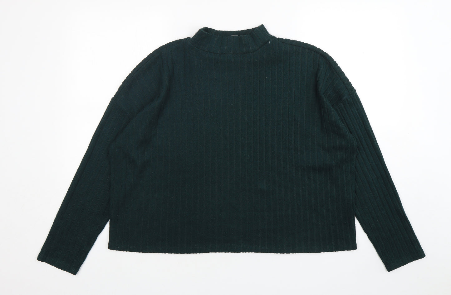 Primark Womens Green Mock Neck  Polyester Pullover Jumper Size 14